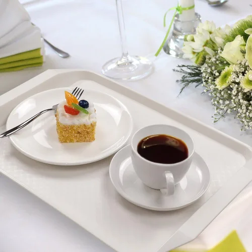 Miniatura 4 de Bandejas de plástico blanco para servir comida rápida, 16.9 x 12 pulgadas, juego de 4