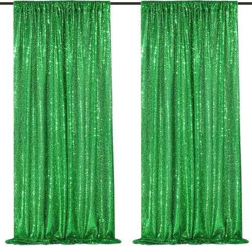Miniatura 50 de Telón de fondo de lentejuelas moradas 2 paneles 2FTx8FT con purpurina telón de fondo cortinas para fiesta de Halloween fondo de fotos para bodas