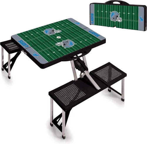 Miniatura 5 de Detroit Lions - Mesa de picnic portátil plegable con asientos, (negro)
