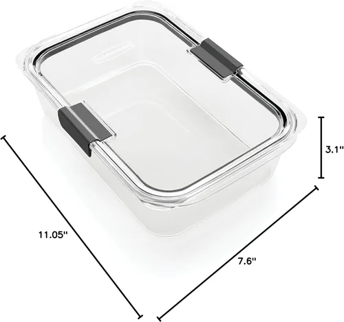 Miniatura 8 de Contenedor de almacenamiento de alimentos Rubbermaid Brilliance, plástico sin BPA, Mini, 0,5 tazas, 4 unidades, transparente, Transparente