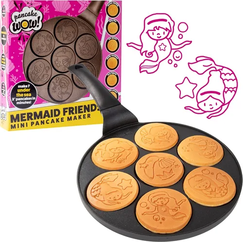 Miniatura 12 de Sartén mini para hotcakes con emojis - 7 caras sonrientes únicas para niños, sartén antiadherente para hotcakes con moldes para la estufa, plancha