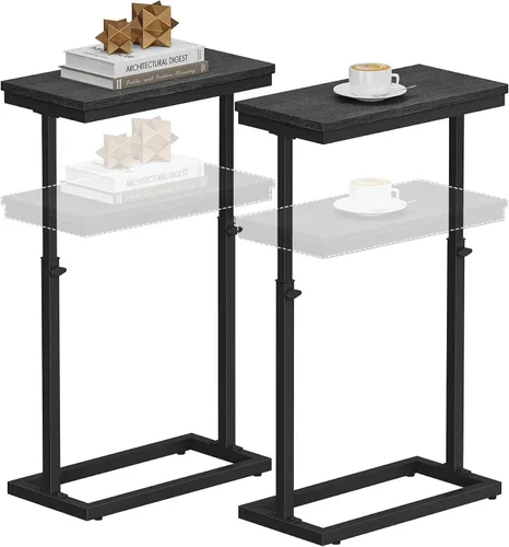 Miniatura 13 de TUTOTAK Mesa auxiliar, mesa auxiliar, mesa de sofá alta, mesa de sofá, sala de estar, dormitorio, negro TB01BK083P