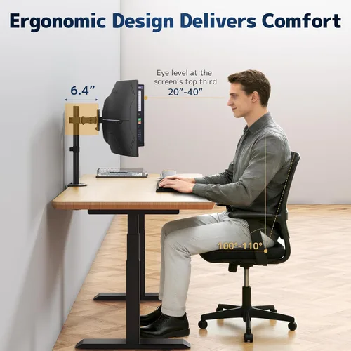 Miniatura 3 de Brazo de monitor único para pantallas de hasta 49 pulgadas, soporte de montaje para monitor ultra ancho, perfil bajo
