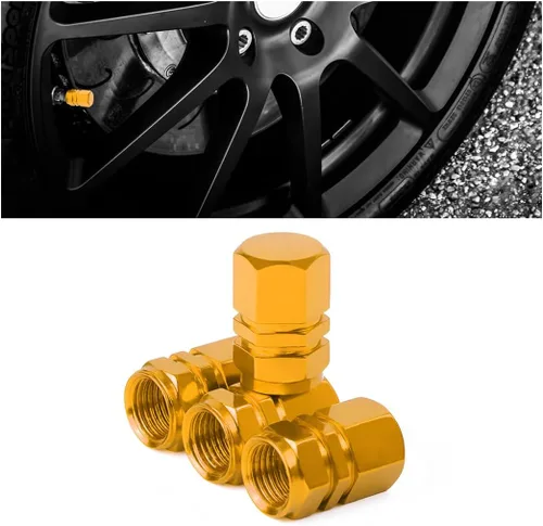 Miniatura 19 de Osilly Tapones de válvula de vástago de neumático de automóvil, 4 piezas de cubiertas de vástago de válvula de aleación de aluminio, resistentes a