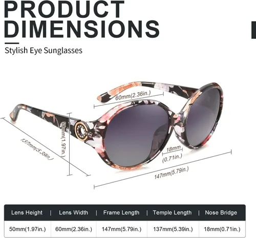 Miniatura 4 de FIMILU Lentes de sol polarizados para mujer, lentes de sol vintage, de gran tamaño, con protección UV400