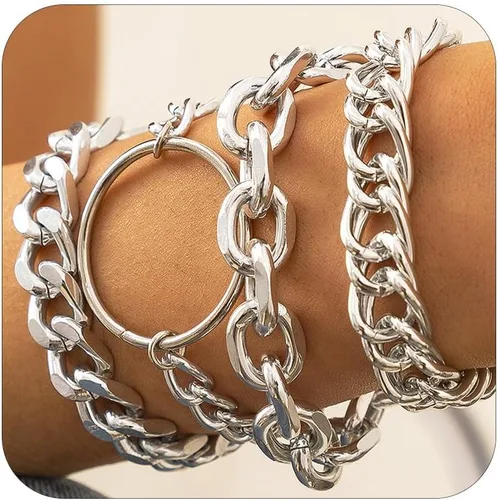 Miniatura 53 de Long tiantian Pulsera de oro gruesa para mujer, pulseras de oro delicadas, pulseras para mujer, pulseras apilables de eslabones de cadena