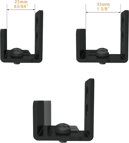 Miniatura 5 de JUBEST Guía de piso negro mate para montaje en pared, herrajes para puertas corredizas de granero de hasta 1-3/8 pulgadas de ancho y 1-1/4 pulgadas