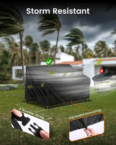 Miniatura 6 de FORSPARK Funda para sofá de patio, impermeable, resistente a los rayos UV, protector de sofá para exteriores, 79 pulgadas de ancho x 38 pulgadas