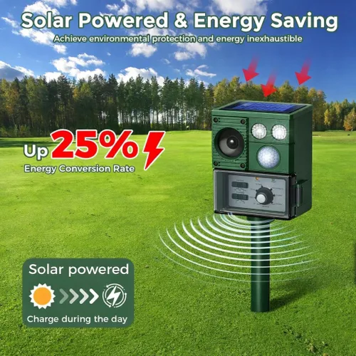 Miniatura 5 de 2026 Upgraded Solar Ultrasonic Animal Repellent, Deer Repellent Devices Cat Repellent Outdoor Squirrel Repellent Dog Raccoon Skunk Rabbit Rodent