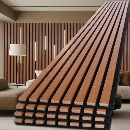 Miniatura 12 de NeatiEase Paneles de madera para pared, 4 piezas de 96 x 12.6 pulgadas, paneles de pared de listones de madera insonorizados para decoración