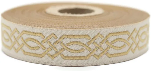 Miniatura 22 de Carrete de 10.9 yardas 0.79 pulgadas de ancho azul celta Claddagh bordado Jacquard Ribbon 20272
