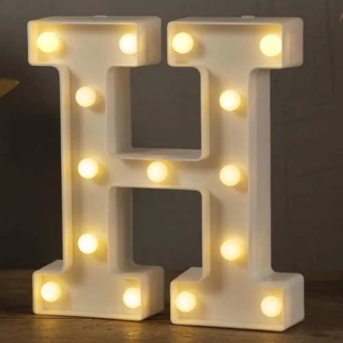 Miniatura 25 de HXWEIYE Letras iluminadas con luces LED, letreros luminosos de marquesina, 26 letras del alfabeto y 10 números para fiestas de cumpleaños, bares