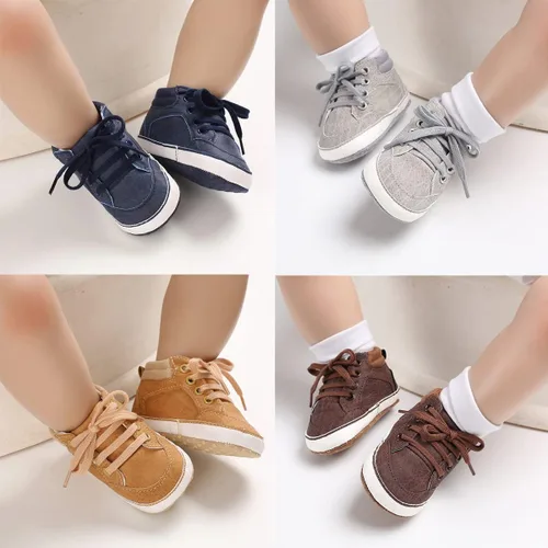 Miniatura 6 de BENHERO Baby Girls Boys PU Leather Shoes Toddler Infant First Walker Soft Sole High-Top Ankle Sneakers Newborn Crib Shoes