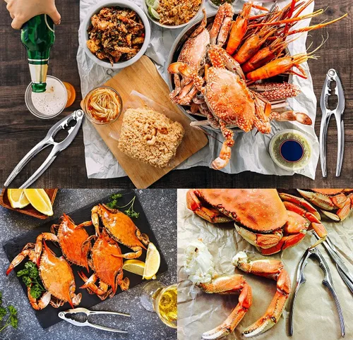 Miniatura 5 de 12 galletas y herramientas de cangrejo, galletas de langosta para patas de cangrejo, herramientas de púas de mariscos resistentes, abridor