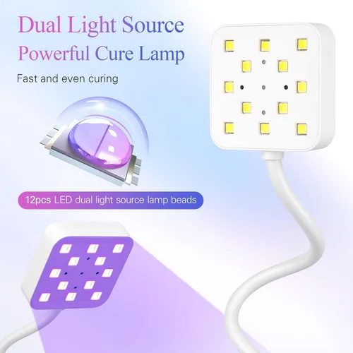 Miniatura 3 de Luz LED de uñas para uñas de gel - Mini lámpara de uñas de gel inalámbrica de 36 W, esmalte de curado flash, secadora de uñas con 4 veces y sensor