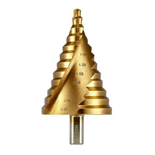 Anfrere Broca Escalonada Grande, Brocas Cónicas de Acero de Alta Velocidad de 1/4 a 2-3/8 pulgadas para Perforación y Corte de Agujeros en Chapa