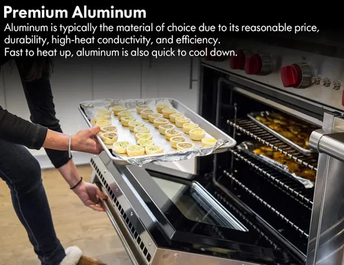 Miniatura 5 de CURTA Paquete de 12 Bandejas de Lámina de Aluminio, Certificadas NSF Tamaño Medio 13 x 9 pulgadas Bandeja Comercial para Panadería Pasteles y 13 x