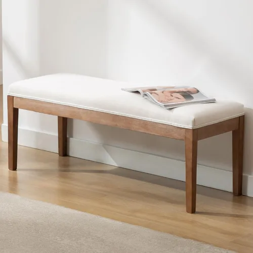chairus Banco de entrada acolchado con tapicería de lino, bancos de mesa de comedor, banco de zapatos de granja para pasillo, dormitorio, extremo de