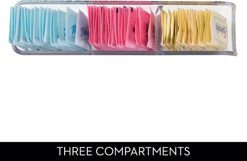 Miniatura 4 de iDesign Organizador de paquetes de plástico y bolsas de té, recipientes de almacenamiento de cocina para azúcar, sal, pimienta, edulcorantes, bolsas