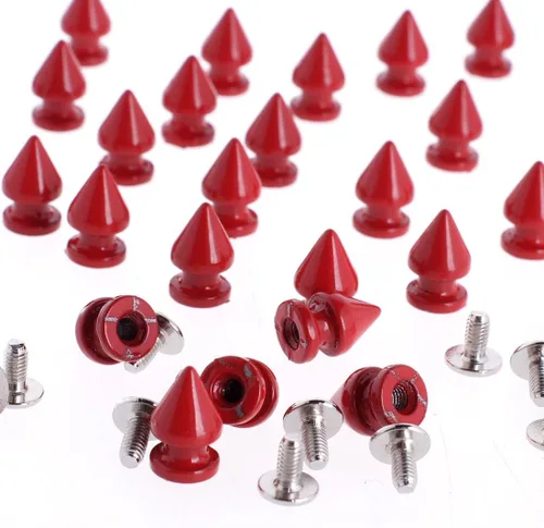 Miniatura 18 de RUBYCA 100 juegos de clavos y tachuelas de metal para árbol de 0.472 in con parte trasera metálica para bricolaje punk, cuero artesanal azul