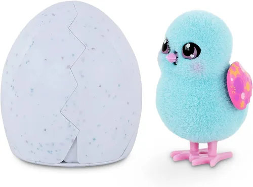 Little Live Pets - Pollito sorpresa; lindo juguete interactivo y coleccionable que gorjea y pulsa; sale del huevo y salta - Huevo azul