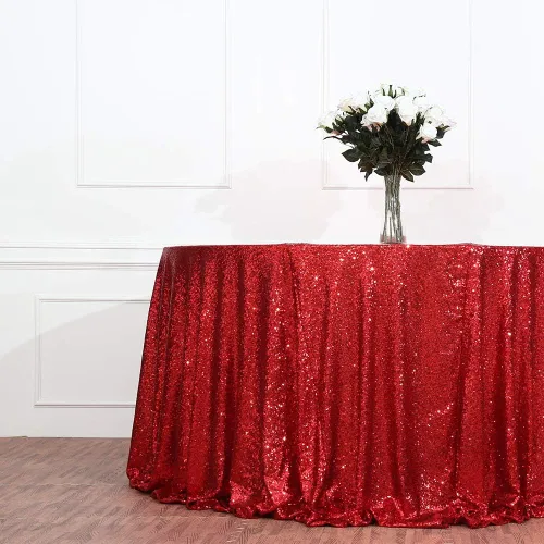 Miniatura 17 de Eternal Beauty Mantel de lentejuelas doradas de 120 pulgadas, mantel redondo brillante con purpurina para decoración de bodas, fiestas de cumpleaños