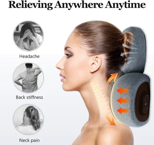 Miniatura 7 de Almohada de tracción cervical 3 en 1 para masaje, calentamiento, vibración, elevación de airbag, masaje automático, almohada de tracción cervical