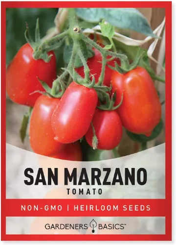 Gardeners Basics, Semillas de tomate San Marzano para plantar semillas tradicionales sin OMG para verduras de jardín casero son un gran regalo para
