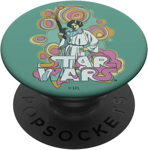 Miniatura 6 de Star Wars Leia - Póster de título de remolino de color retro PopSockets MagSafe PopGrip para iPhone
