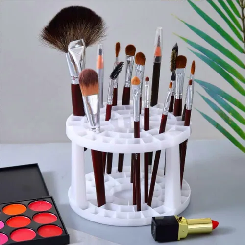 Miniatura 3 de Soporte redondo de plástico para pinceles y organizador de 50 agujeros, organizador de pintura acrílica para manualidades y brochas de maquillaje