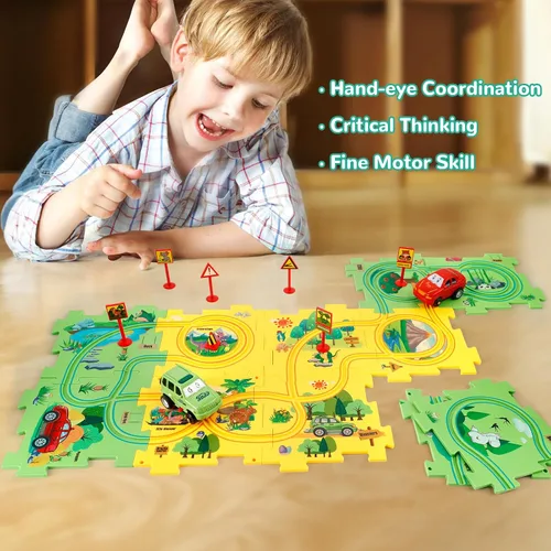Miniatura 2 de YOOYID Puzzle Racer - Juego de pistas de coche para niños, juguetes para niños de 3 a 5, juguetes para niños de 3, 4, 5, 6 años, juguetes