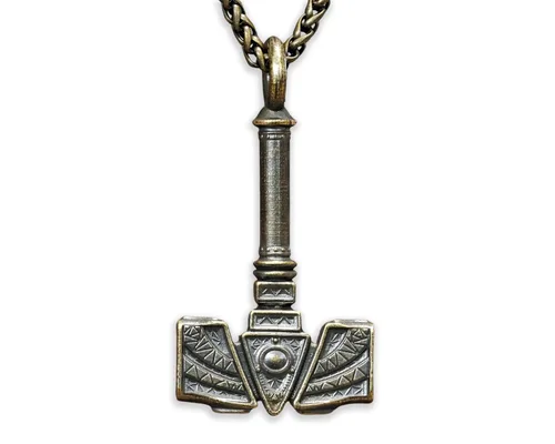 Miniatura 157 de Viking Thors Hammer Necklace Pendant - Vegvisir Aegishjalmur Helm of Awe Raven Huginn Muninn Pendant Necklace Amulet Talisman - Thor Necklace