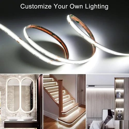 Miniatura 3 de PAUTIX COB - Tira de luces LED blancas de 5000 K, 20 pies/20.0 ft, cinta LED flexible CRI90+, DC24V para proyectos de iluminación de bricolaje