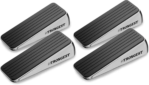 Miniatura 21 de STRONGEST HOME Topes de puerta ajustables XL con resorte, cuña resistente de 3 pulgadas para entradas gruesas y de gran tamaño, agarre de goma Negro