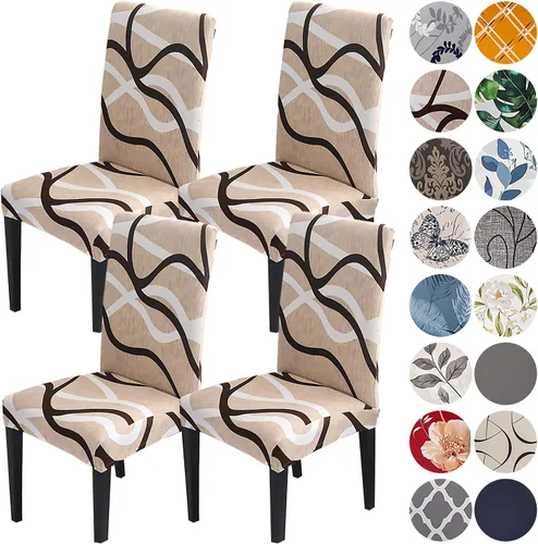 Miniatura 36 de HZDHCLH Juego de 6 fundas grises para sillas Parsons de elastano para comedor, fundas elásticas de elastano para sillas Parsons, fundas de asiento