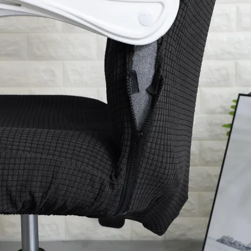 Miniatura 5 de FORCHEER Funda grande para silla de oficina con fundas para reposabrazos, color negro, repelente al agua, fundas para sillas de computadora