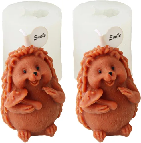 Miniatura 22 de Moldes de silicona para velas (paquete de 2 velas de erizo)