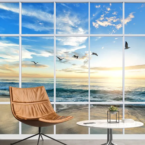 Miniatura 10 de wall26 - Surreal, nubes de tormenta que sombrean desde morados oscuros y rojos hasta naranjas y amarillos - Mural de pared extraíble Papel tapiz