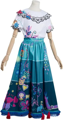 Miniatura 5 de Weholmy Women Girls Mirabel Dress Floral Print Full Set Cosplay Costume with Glasses for Adult