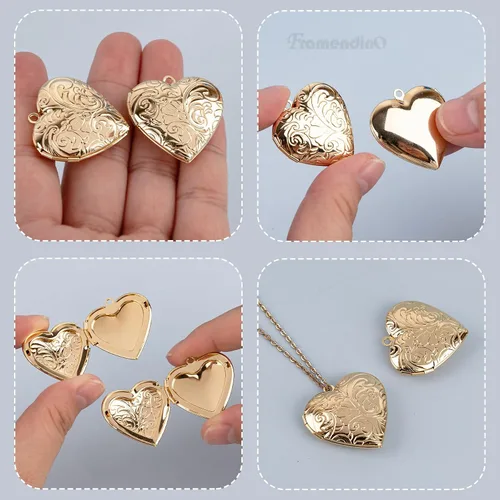 Miniatura 3 de Framendino, Colgantes con marco de fotos de corazón para hacer joyas