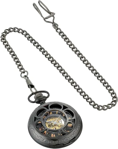 Miniatura 15 de ShoppeWatch Reloj de bolsillo para hombre con cadena Reloj de bolsillo vintage de cuerda a mano Reloj de bolsillo clásico con movimiento