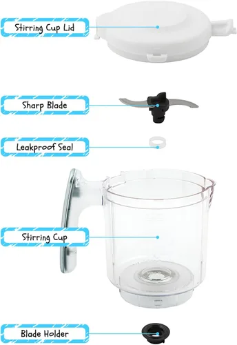 Miniatura 2 de Taza y cuchilla de repuesto con cesta de vapor para máquina de alimentos EVLA'S Baby - Blanco