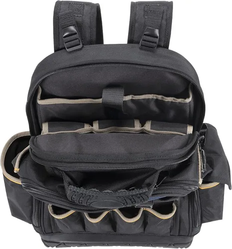 Miniatura 10 de CLC Work Gear PB1133 Mochila de herramientas de 38 bolsillos con base moldeada, negro/azul