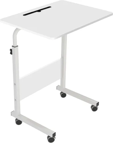 Miniatura 9 de Mesa auxiliar, 31.5 pulgadas/21.6 pulgadas, soporte ajustable para laptop, bandeja de carrito portátil, mesa de noche para computadora, mesa