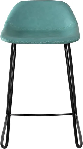 Miniatura 9 de Cortesi Home Ava - Taburetes de piel sintética color negro carbón (juego de 2)