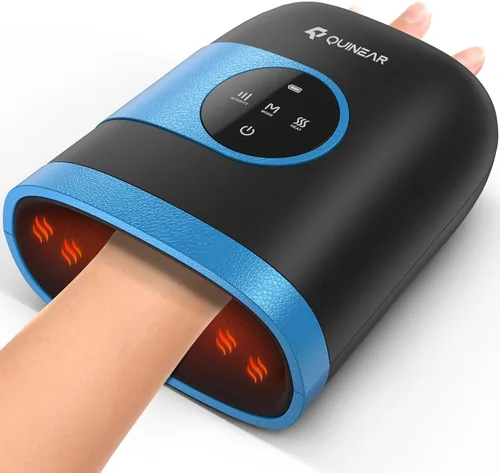 QUINEAR Masajeador de manos - Masajeador de manos inalámbrico con calor y compresión para artritis, túnel carpiano y articulaciones rígidas -