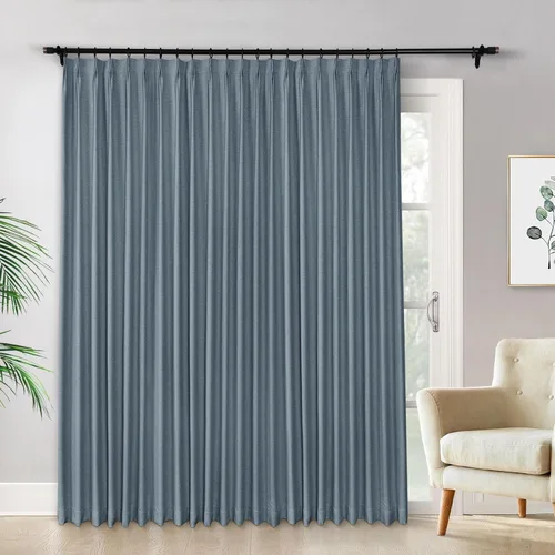 Miniatura 9 de Macochico Cortinas opacas de lino plisadas para oscurecer la habitación, panel con aislamiento térmico para dormitorio, sala de estar, sala