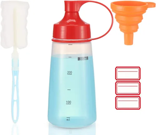 Miniatura 10 de Botella exprimidora de condimentos para salsas de boca ancha, botellas de plástico para condimentos, pintura, salsa de tomate, mostaza, aceite