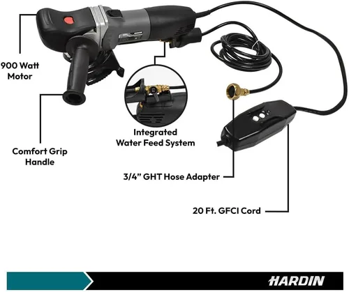 Miniatura 2 de Hardin VS5 - Amoladora húmeda de velocidad variable 110 voltios, 60 Hz, 1000 a 4500 RPM 900 vatios (HNWVGRIN)