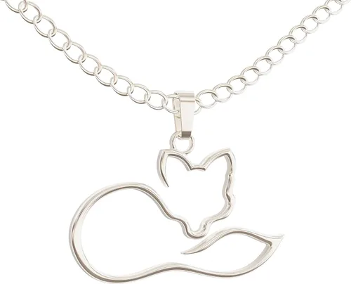 Miniatura 3 de Happy Kisses Collar de zorro Colgante con mensaje "Stay Clever" Bonito regalo para cualquier mujer o niño que ama a los zorros, 18", Metal